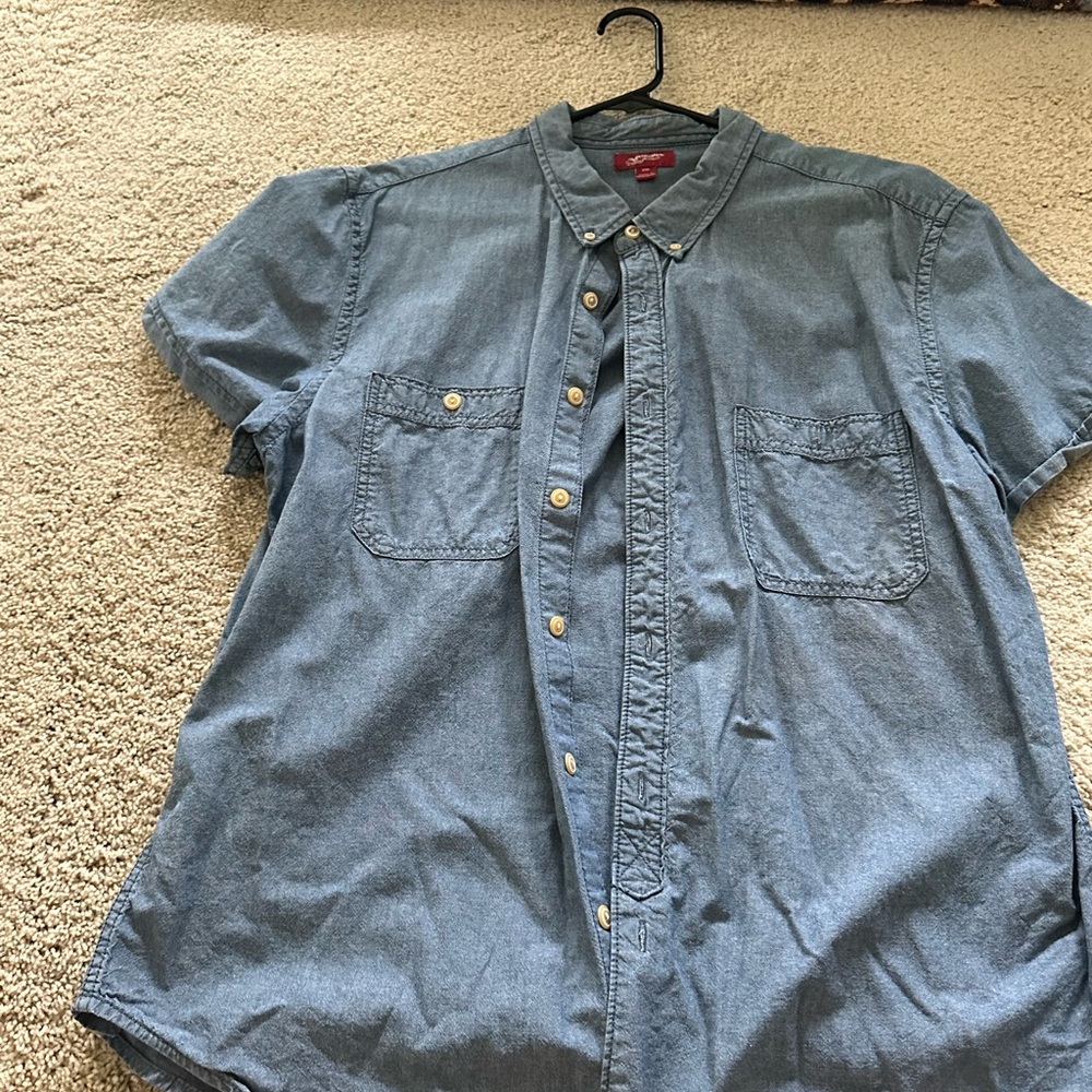 Arizona Jean Company Blue Casual Button Down Shirt